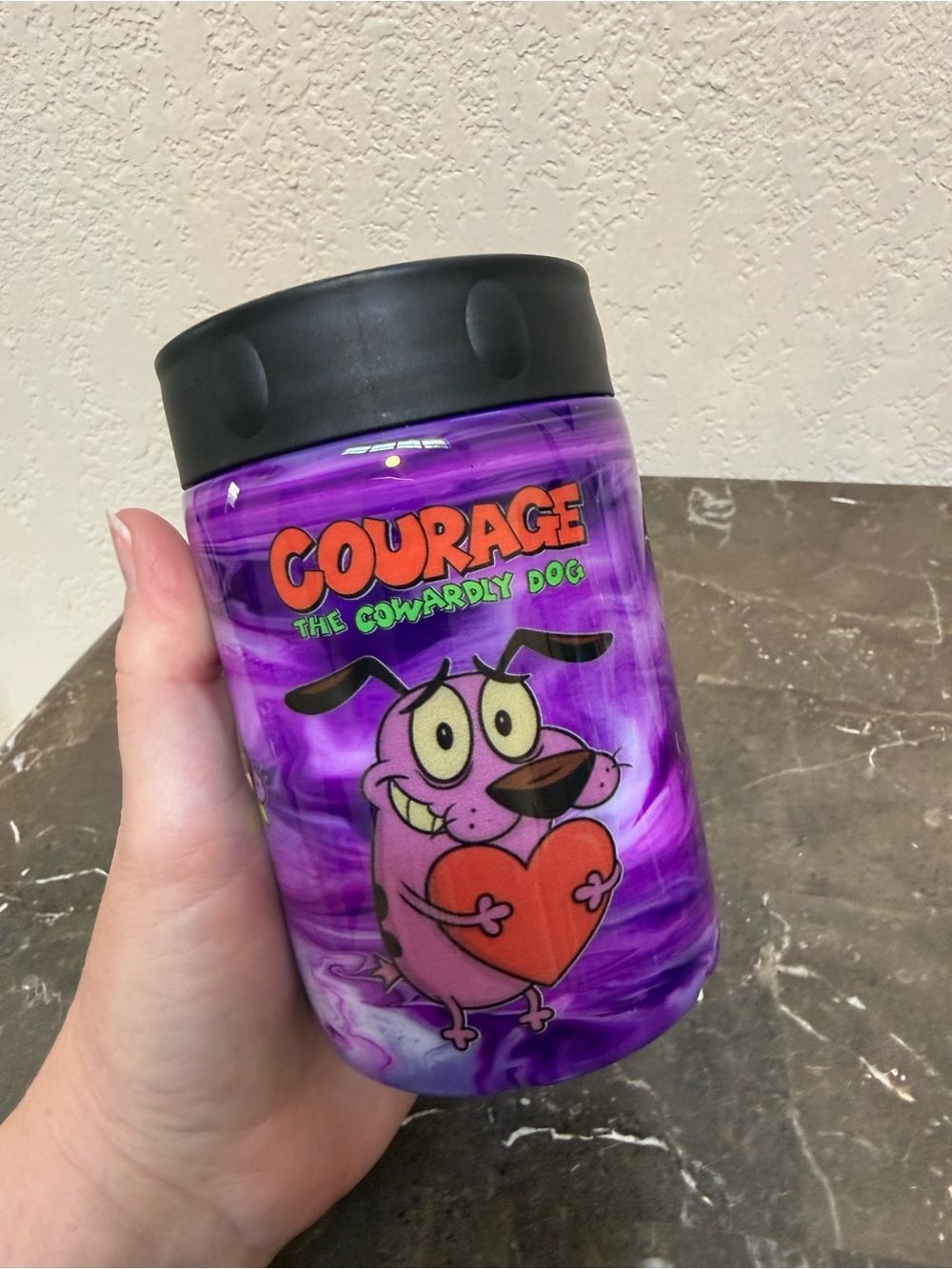 Courage the Cowardly Dog Standard 12 oz Can Cooler Handmade